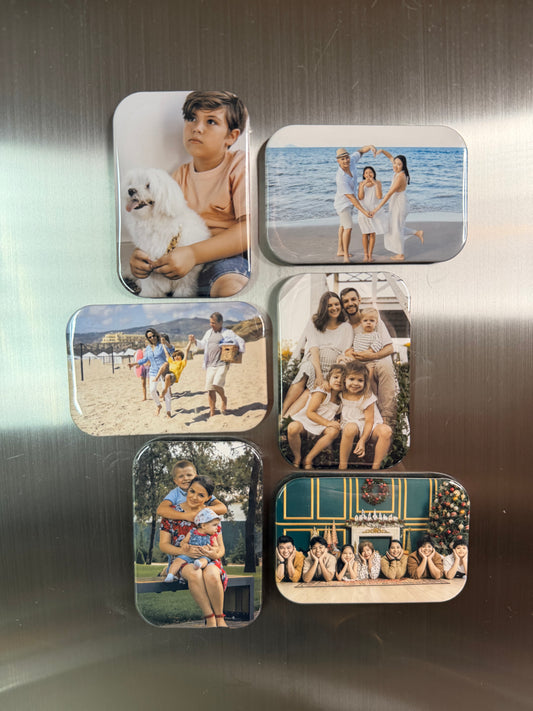 Set of 6 - 2"x3" Rectangle Photo Magnets - Round Corners
