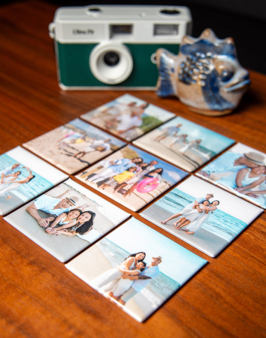 Premium Custom Photo Magnets – Set of 9 (2" x 2" Square)